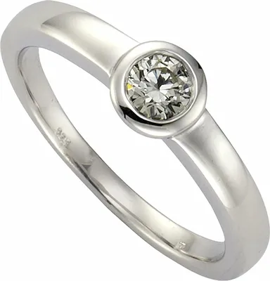 Produktbild von Zeeme Silber Ring 925/- Sterling Silber weiß 058 (18,5) Zirkonia weiß 371270254