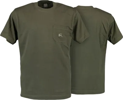 Produktbild von 2er Pack Jagd T-Shirt für Trachten lederhosen Hirschstickerei Oliv, Größe:M