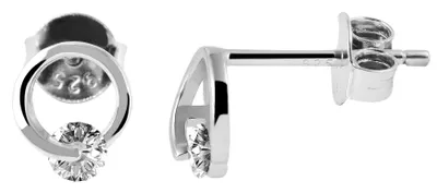Produktbild von 925/- Echt Silber Ohrstecker "Sella" mit Zirkoniabesatz