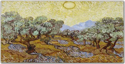 Produktbild von Coloray - Bild aus Glas - 120x60 cm - Dekoration wohnzimmer wanddekoration gehärtetes Glas Küche glasblock mit bild - Die Sonne Wald Van Gogh