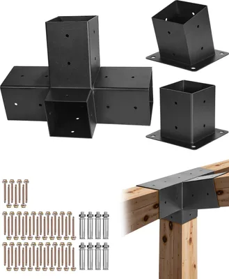 Zdjęcie produktu dla Łącznik Słupków Vevor 3X Stal Węglowa 92X92Mm Wspornik Pochylony