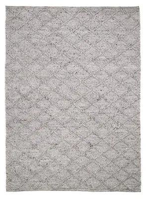 Produktbild von Wollteppich - Knit Grau | geflochtener Teppich
