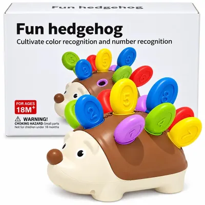 Produktbild von Lernspiel Sortier-Spiel Igel Zahlen Farben Montessori Motorikspiel Zählspiel für Kinder