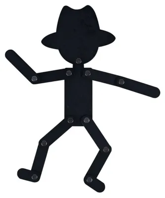 Produktbild von Stickman-Spielzeug aus Holz mit beweglichen Gliedmaßen, 10 Karten, pädagogisches Stickman-Puzzlespiel, Hut
