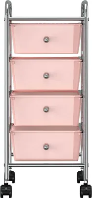 Immagine prodotto di vidaXL Carrello a 4 cassetti in plastica rosa