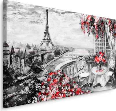 Produktbild von Fabelhafte Canvas LEINWAND BILDER 70x50 cm XXL Kunstdruck Paris Stadt Eiffelturm