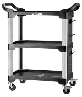 Zdjęcie produktu dla Wózek 3-poziomowy Wiltec typu 03 o nośności 150 kg, wózek warsztatowy 87 x 43 x 66 cm, wykonany z tworzywa sztucznego