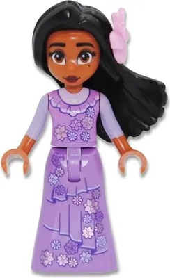 A studio shot of a LEGO Disney Isabela minifigure.