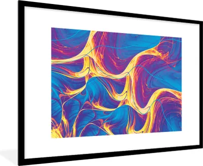 Produktbild von MuchoWow® Gerahmtes Poster Kunst - Golf - Psychedelisch 90x60 cm - Poster mit Schwarzem Bilderrahmen Wandposter Rahmen Foto Bilder - Wanddekoration - Fotos