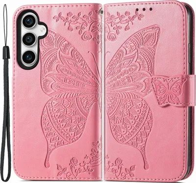 Produktbild von Samsung Galaxy S23 FE Hülle - Coverup Schmetterling Klapphülle - Rosa