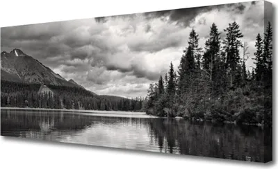 Produktbild von Tulup Leinwand-Bilder 125x50 Wandbild Canvas Kunstdruck Gebirge Wald See Natur