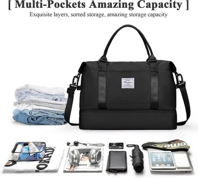 Produktbild von Famanu Reisetasche mit Schuhfach - Schwarz