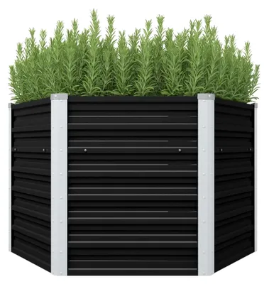 Produktbild von Hochbeet Anthrazit 129x129x77cm aus verzinktem Stahl
