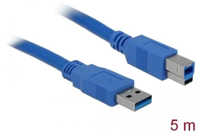 Produktbild von Delock Kabel USB 3.0 Typ-A Stecker > USB 3.0 Typ-B Stecker 5 m blau