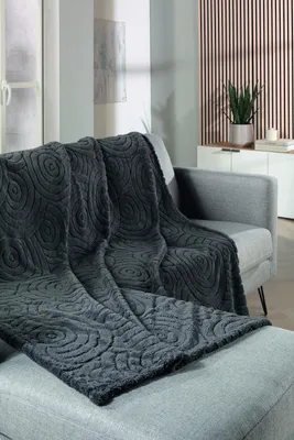 Zdjęcie produktu dla Koc GÖZZE FARO w kolorze antracytowym, rozmiar 150 x 200 cm, szary, koc domowy, koc do przytulania