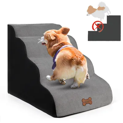 Produktbild von Hunderampe Hundetreppe 3 Schichten Haustiertreppe Hundetreppe Katzentreppe für Kleine Hunde Welpe Katzen aus Sofa Bett rutschfest
