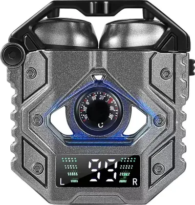 H9 Sport Bluetooth-Kopfhörer für Gamer, In-Ear-Kopfhörer mit Metall-Digitaldisplay,grey