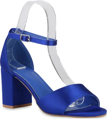 Produktbild von VAN HILL Damen Klassische Sandaletten Blockabsatz Abend-Schuhe 840343, Farbe: Blau, Größe: 39