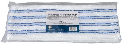 Produktbild von Mikrofasermopp mit Borsten, 50 cm, Blau/Weiß | Packung (5 Stück)
