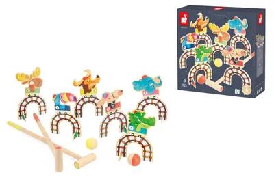 Immagine prodotto di Janod Croquet roller coaster - giocattoli in legno per interni ed esterni