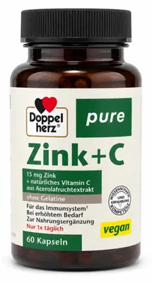 Produktbild von DOPPELHERZ Zink+C pure Kapseln 60St PZN 17215408