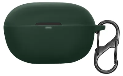 Produktbild von kwmobile Schutzhülle für Anker Soundcore Life A3i Hülle - TPU Silikon Case für Kopfhörer Ladecase - stoßfestes Cover mit Karabiner - Dunkelgrün