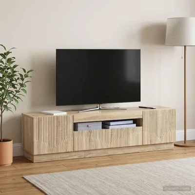Image de Meuble TV exclusif en bois imitation chêne Sonoma