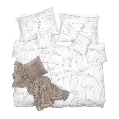 Obrázek produktu pro SCANquilt povlečení KREP dlouhá stébla bílošedá 100% bavlna 140 x 200/70 x 90 cm