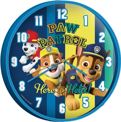 Obrázok produktu pre Kidslicensing Patrol - nástenné hodiny - dekoratívne hodiny pre deti - 25 cm, KD-PW16696, farebné, jedna veľkosť
