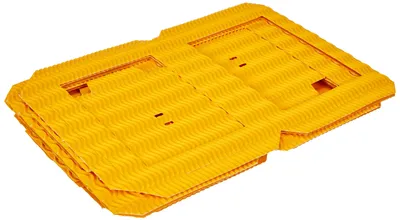 Image de Supports pour lanternes Folia en carton ondulé 3D, dimensions 13,5 x 13,5 x 18 cm, couleur jaune
