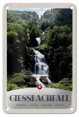 Produktbild von Blechschild Reise 12x18cm Gießbachfall Wasserfall Gebirge Natur Schild