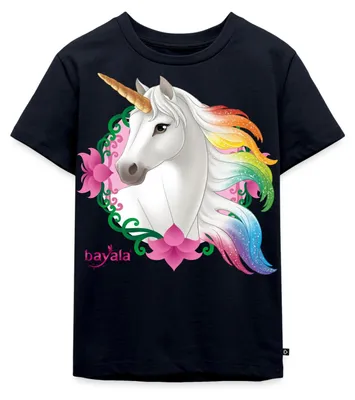 Produktbild von Spreadshirt Schleich Bayala Regenbogeneinhorn Stute Kinder Premium T-Shirt, 134/140 (8 Jahre), Navy