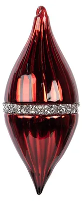 Productafbeelding van Clayre & Eef kerstbal, diameter 8 cm, hoogte 18 cm, rood, glas