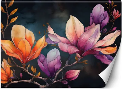 Produktbild von Vlies fototapete Gemaltes Magnolienblütenblatt 250x175 cm Feeby Bunt inkl. Kleber einfache Montage