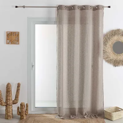 Voile-Vorhang aus Etamin, weiß, 290 x 240 cm, blickdicht