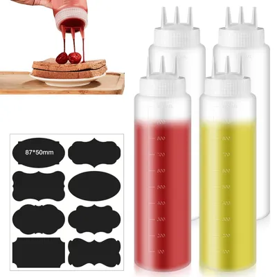 Obrázok produktu pre Solidchoice – 4 kusy plastových fliaš s 3 uzávermi