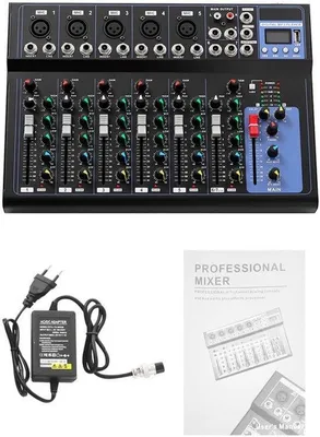 Immagine prodotto di Mengpaneel mixer audio a 7 canali - alimentazione phantom a 48V - con equalizzatore