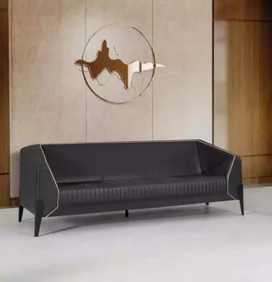 Immagine prodotto di Divano in pelle nera mobili da ufficio soggiorno nuovo divano lusso divani imbottiti