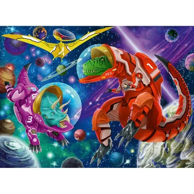 Obrázok produktu pre Ravensburger detské puzzle - Vesmírni dinosauri - 200 dielikov puzzle pre deti od 8 rokov