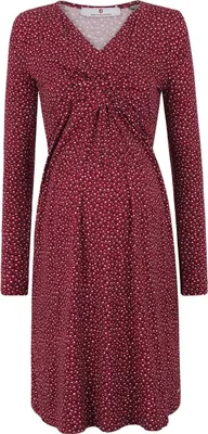 Produktbild von Umstands- und Stillkleid Burgunderrot mit Print
