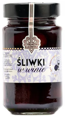 Zdjęcie produktu dla Śliwki w słodkim winie Schronisko Bukowina 220g