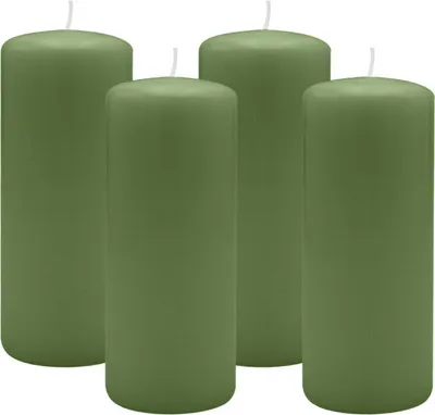Produktbild von 4er Set Adventskranzkerzen Grün Ø 60 x 120 mm