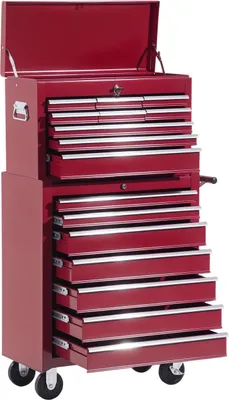 Immagine prodotto di HOMCOM Carrello portautensili mobile Carrello da officina Carrello su ruote Cassetta degli attrezzi 2 colori