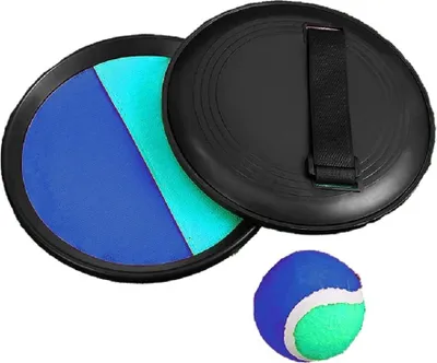 Productafbeelding van JollyStar Klettbalspel – Vangspel met 2 handvangers en een blauwe bal