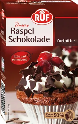 Produktbild von RUF Raspel Schokolade Zartbitter extra zart und schmelzend 100g