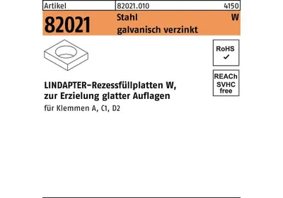 Produktbild von Rezessfllplatte R 82021 Form W W 10 / 5,5 Stahl galvanisch verzinkt