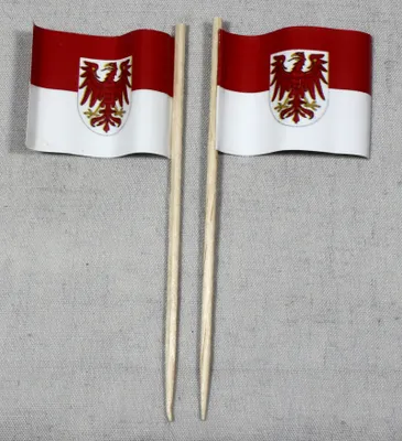 Produktbild von Party-Picker Flagge Brandenburg Papierfähnchen in Spitzenqualität 25 Stück Beutel