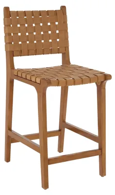 Immagine prodotto di Sgabello da bar imbottito in ecopelle, con struttura in legno, ideale per cucine con isola o banconi