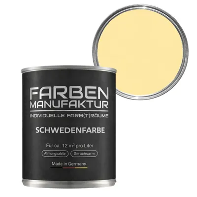 Produktbild von Schwedenfarbe Holzfarbe Holzlack Holzschutz Wetterschutzfarbe deckend  2L - gelb hell