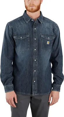 Produktbild von Carhartt Jeanshemd DENIM SNAP FRONT SHIRT 106429HK3 wyatt Blau, S